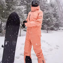 Load image into Gallery viewer, nwt DESTROYER in CORAL snowsuit snowboard ski suit + gaiters hood