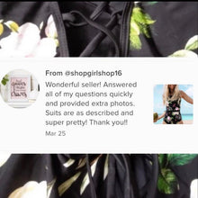 Load image into Gallery viewer, XS-XXL Ebony & Peony lace-up swimsuit - black one-piece + pink floral peonies berries Spring 2022 pool lake beach resort vacation travel