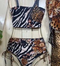 Load image into Gallery viewer, Swim Set SERENGETI swimsuit bikini + cover-up dress / midi or maxi skirt