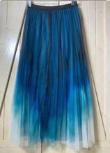 Load image into Gallery viewer, Skirt Ombré Aquarium midi cover-up skirt / mini dress insta glam - beach event photography / pool swim cover-up