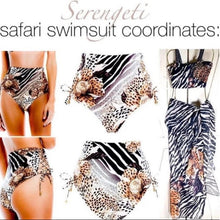 Load image into Gallery viewer, Swim Set SERENGETI swimsuit bikini + cover-up dress / midi or maxi skirt