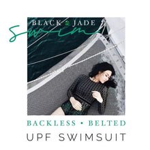 Load image into Gallery viewer, S-XL petite swimsuit Emerald • Mist 1-shoulder / Teal 2-shoulder / Black Jade longsleeve rashguard green navy black gold white cruise resort