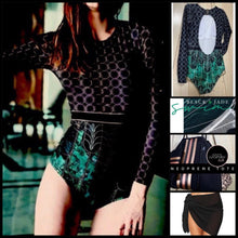 Load image into Gallery viewer, S-XL petite swimsuit Emerald • Mist 1-shoulder / Teal 2-shoulder / Black Jade longsleeve rashguard green navy black gold white cruise resort