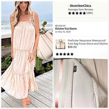 Load image into Gallery viewer, NEOPRENE Tote © Opal Leopard Rose 2.0 waterproof cream bag + metallic rose gold racing stripes > bridal baby shower birthday graduation gift