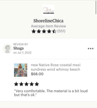 Load image into Gallery viewer, new Native Rose coastal maxi sundress wind whimsy beach cover-up S or L