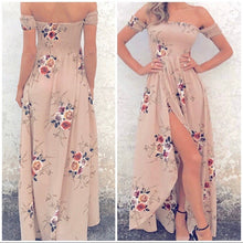 Load image into Gallery viewer, S-3XL Melbourne Sands maxi / smocked sundress / airy beach dress beige + rouged roses