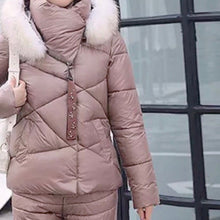 Load image into Gallery viewer, Winter Warm Taupe Puffer separates ski jacket or snow pant coordinate pieces womens Sz XS S M L XL beige cabin cozy quilted insulated