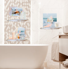 Load image into Gallery viewer, Bonfire Pearl wall art beach house guest room decor photo canvas 1 of 3 collage set housewarming lake cabin ocean front staging picture