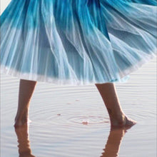 Load image into Gallery viewer, Skirt Ombré Aquarium midi cover-up skirt / mini dress insta glam - beach event photography / pool swim cover-up