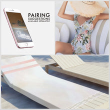 Load image into Gallery viewer, S-XL petite Laurel Mint Blue Swimsuit one-piece vintage chic blue w hints of mint + florals ferns & femme ruffles sophisticated chic V neck