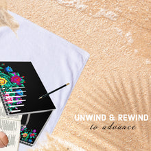 Load image into Gallery viewer, JOURNAL black floral ( lattice border bouquet bamba ) lined vacation diary prayer plan brainstorm spiral notebook dream write remember