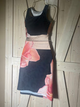 Load image into Gallery viewer, resort cover skirt Dark Leopard pink hibiscus midi swim skirt cover-up womens stretch swim-skirt beach cruise pool yacht Shore and Skyline