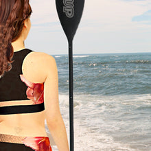 Load image into Gallery viewer, XS-XL swimsuit Pink Quartz Hibiscus on dark chocolate aqua sport bikini womens UPF 40+ black brown floral two-piece shore sports women