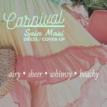 Load image into Gallery viewer, s-xxl Carnival Spin maxi - airy beach cover-up / button up swim wrap aqua blue gradient pastel coral pink ombré sand & shore sheer whimsy