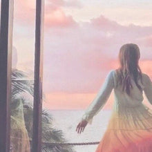 Load image into Gallery viewer, s-xxl Carnival Spin maxi - airy beach cover-up / button up swim wrap aqua blue gradient pastel coral pink ombré sand & shore sheer whimsy