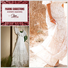 Load image into Gallery viewer, S-XL Boho White Rose maxi dress floral lace cut-work A-Line airy beach sundress