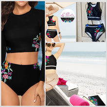 Load image into Gallery viewer, JOURNAL black floral ( lattice border bouquet bamba ) lined vacation diary prayer plan brainstorm spiral notebook dream write remember