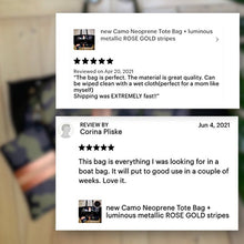 Load image into Gallery viewer, Waterproof Tote CAMO LUXE ROSE 2.0 Bag metallic rose-gold beach baby bridal birthday gift present ShoreAndSkyline back to school purse