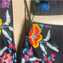 Load image into Gallery viewer, S-2XL swimsuit La Bamba - Monarca Surf-crop black floral two-piece UPF long-sleeve padded rashguard top swim brief flowers Shore and Skyline