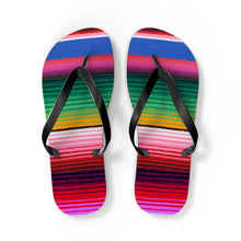 Load image into Gallery viewer, new Serape Olé FLIP FLOPS waterproof Mexican striped slip-on sandals womens sz 7 8 9 10 11 Shore And Skyline La Bamba Swim Beach Pool Line