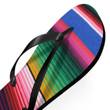 Load image into Gallery viewer, new Serape Olé FLIP FLOPS waterproof Mexican striped slip-on sandals womens sz 7 8 9 10 11 Shore And Skyline La Bamba Swim Beach Pool Line