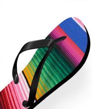 Load image into Gallery viewer, new Serape Olé FLIP FLOPS waterproof Mexican striped slip-on sandals womens sz 7 8 9 10 11 Shore And Skyline La Bamba Swim Beach Pool Line