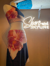 Load image into Gallery viewer, XS-XL swimsuit Pink Quartz Hibiscus on dark chocolate aqua sport bikini womens UPF 40+ black brown floral two-piece shore sports women