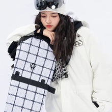 Load image into Gallery viewer, NWT snowboard monoboard carrying bag waterproof bendable neoprene skin cracking fire plaid 3/4 coverlet unisex