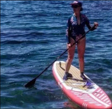 Load image into Gallery viewer, UPF Rashguard Bright Blue Green Hibiscus surf swimsuit + longsleeve variations white black teal turquoise hot pink leopard birds women gift