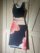 Load image into Gallery viewer, XS-XL swimsuit Pink Quartz Hibiscus on dark chocolate aqua sport bikini womens UPF 40+ black brown floral two-piece shore sports women