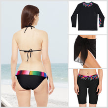 Load image into Gallery viewer, XS-2XL Bamba Serape SWIM SHORTS aqua bikers black flowers stripes pool cover-up beach resort cruise coordinate surf dive bike paddle modest