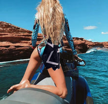 Load image into Gallery viewer, S - XXXL Rashguard UPF surfsuit swimsuit longsleeve blue turquoise teal white black pink black floral leopard women swim paddle kayak