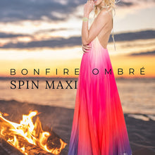 Load image into Gallery viewer, spin maxi halter Bonfire Ombré yellow pink coral red purple gradient / Ocean Ombré lavender lilac violet royal blue magenta beach DRESS S-XL