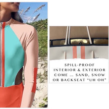 Load image into Gallery viewer, SAHARA PEARL 2-in-1 Neoprene Tote Crossbody sand khaki dusty rose camo rose-gold beige khaki bag waterproof purse beach birthday memorial