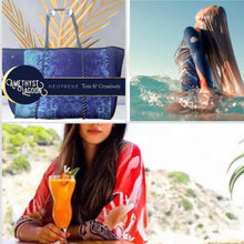 Load image into Gallery viewer, UPF 40+ Rashguard Blue Breeze Coral longsleeve one-piece royal blue white & blackest navy swimsuit + tangerine surf swim ski paddle kayak