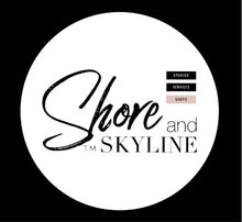 Load image into Gallery viewer, © Sahara Pearl waterproof tote & crossbody sand beige premium neoprene + pearlescent & sunset rose-gold stripes & champagne mirage interior holiday gift ShoreAndSkyline