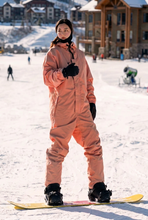 Load image into Gallery viewer, nwt DESTROYER in CORAL snowsuit snowboard ski suit + gaiters hood