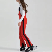 Load image into Gallery viewer, nwt ski BIB adjustable fit in Shred RED or HP Purple waterproof snow insulation - Picture 5 of 16