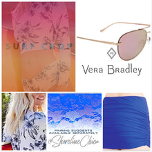 Load image into Gallery viewer, s-xxl O.C. #Surf CROP Swimsuit - navy & royal blue floral on white UPF rash crop rashguard beach pool lake swim paddle scuba snorkel