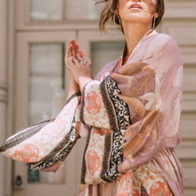 Load image into Gallery viewer, Kimono pink Quartz Sands lounge event WRAP / swim beach COVER-UP / bed bath Kaftan caftan robe duster - one size