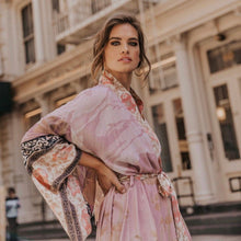 Load image into Gallery viewer, Kimono pink Quartz Sands lounge event WRAP / swim beach COVER-UP / bed bath Kaftan caftan robe duster - one size