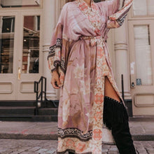 Load image into Gallery viewer, Kimono pink Quartz Sands lounge event WRAP / swim beach COVER-UP / bed bath Kaftan caftan robe duster - one size