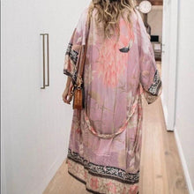Load image into Gallery viewer, Kimono pink Quartz Sands lounge event WRAP / swim beach COVER-UP / bed bath Kaftan caftan robe duster - one size
