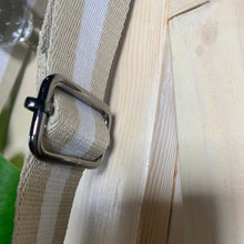 Load image into Gallery viewer, crossbody: Ivory Doe light beige NEOPRENE messenger bag / purse + white deer speckled print w/ adjustable racing stripe shoulder strap