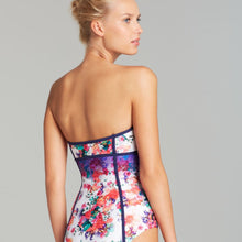 Load image into Gallery viewer, La Playa POM: Cover Up / Swim Wrap - white chiffon + blue pom - one size fits S -XL