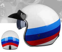 Load image into Gallery viewer, NWT Helmet - His & Her M/L Prix Black Racer + white racing checks w brick red interior ABS - dot certified motorcycle safety w clear visor