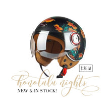 Load image into Gallery viewer, NWT Helmet - His & Her M/L Prix Black Racer + white racing checks w brick red interior ABS - dot certified motorcycle safety w clear visor