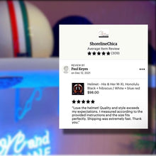 Load image into Gallery viewer, NWT Helmet - His & Her M/L Prix Black Racer + white racing checks w brick red interior ABS - dot certified motorcycle safety w clear visor