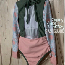 Load image into Gallery viewer, Aqua Peach & Moss Rashguard - S - XL one-piece