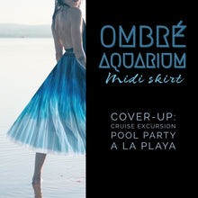 Load image into Gallery viewer, Skirt Ombré Aquarium midi cover-up skirt / mini dress insta glam - beach event photography / pool swim cover-up